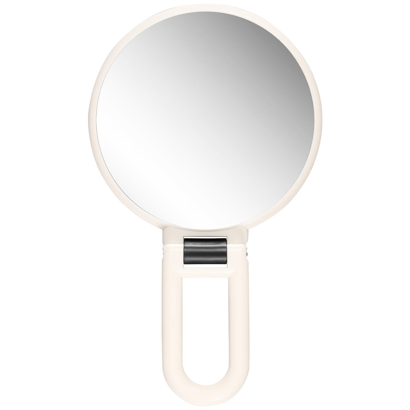 

Зеркало с увеличением, Ручное зеркало с ручкой, Двустороннее ручное зеркало с 30-кратным/1-кратным увеличением, Дорожное складное зеркало для макияжа белый