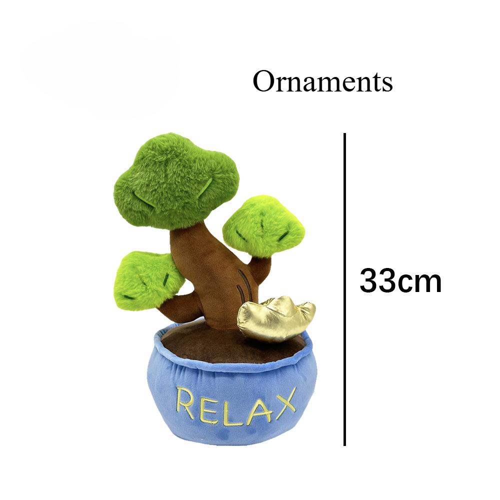 Stil Nou de Plante de Pluș în Ghiveci Pin Verde și Cocos, Ornamente Amuzante la Modă și Drăguțe