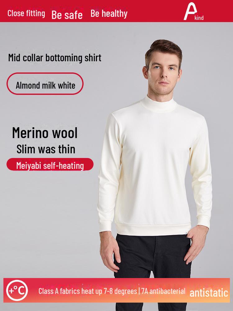 

Мужской осенний флисовый свитер из смеси мериносовой шерсти Zhongling, XL/175