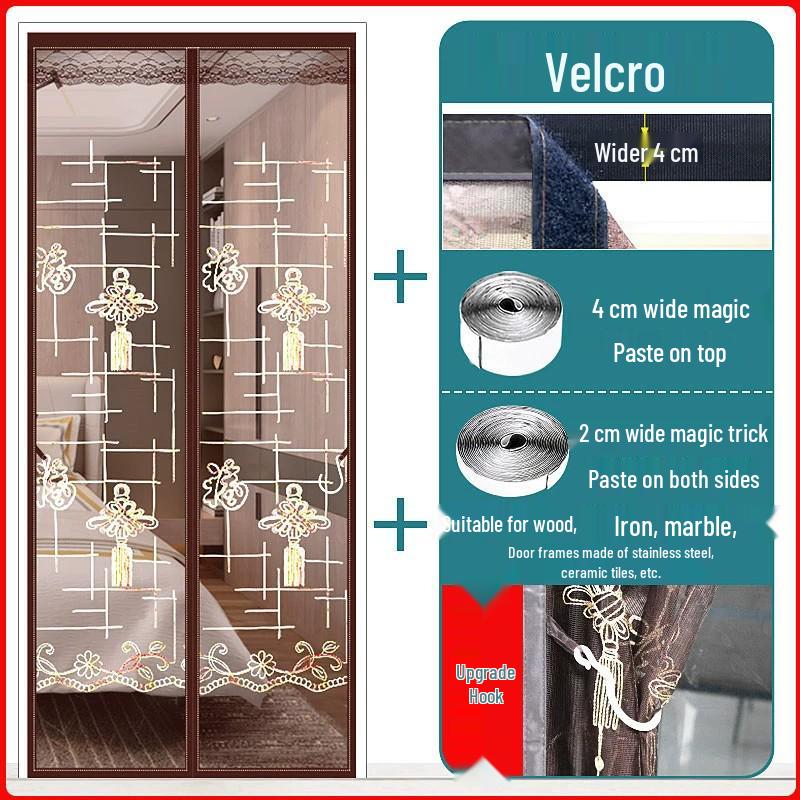 

Индивидуальные противомоскитные дверные шторы с ромбовидной сеткой, липучкой и магнитной застежкой для окон и дверей. 90x210cm