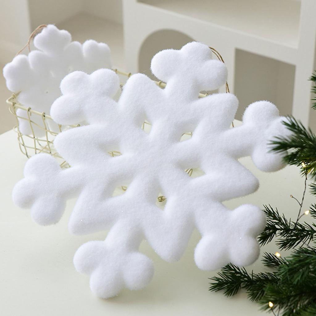 Reusable Fuzzy-Coated Snow Crystalloid Ornament for Christmas Tree Top Hearth Living Space Adornment