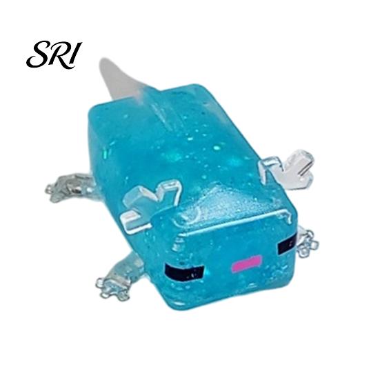Salamander Sensory Toy Clear Cube Squeeze Stress Relief Glitter Healing Fidget Sugar Ball Decompression Hand синий