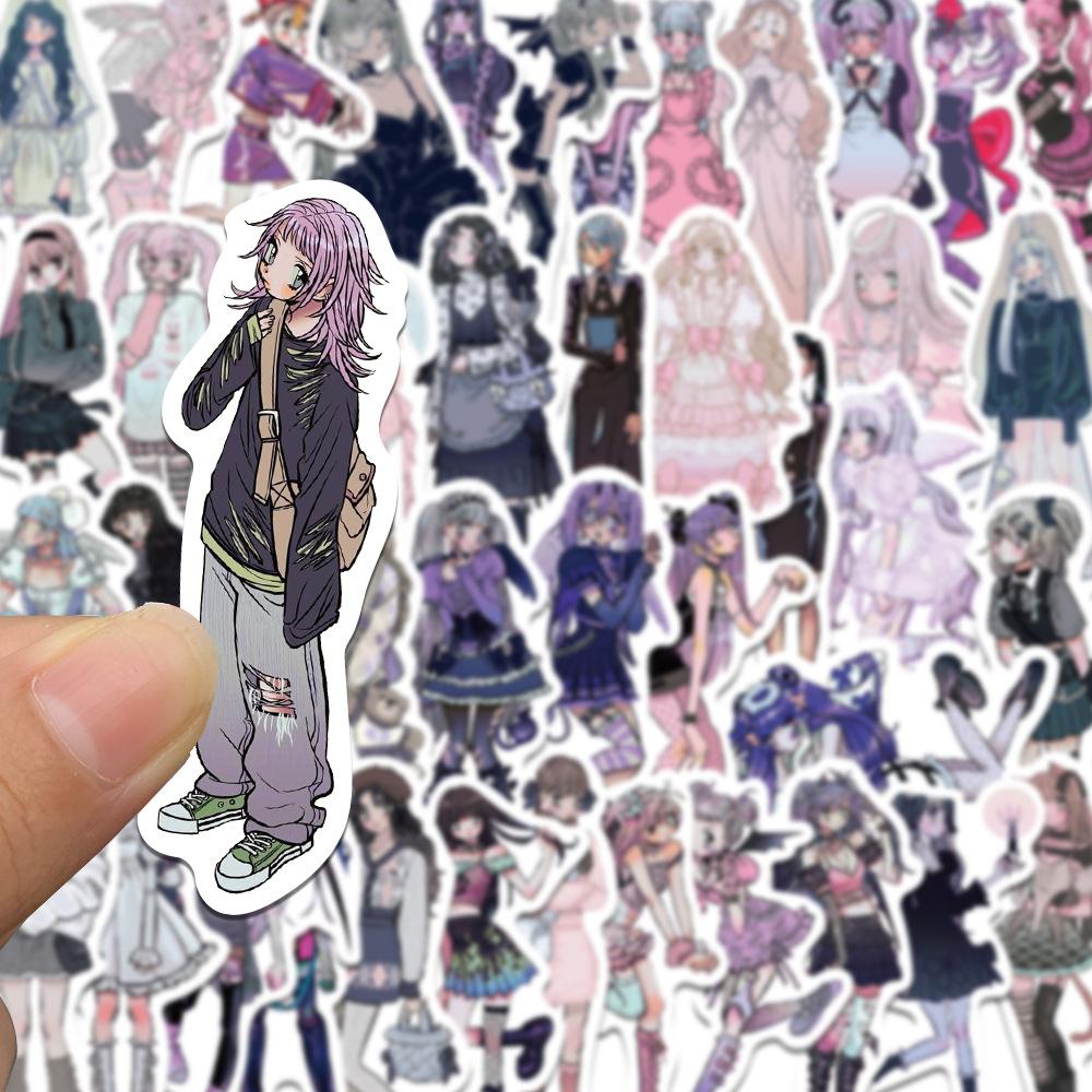 10/30/63pcs Fashion Y2K Domi Girl Stickers Cool Aesthetic Sticker Decoration Notebook Skateboard Phone Cartoon Decals Decoration
