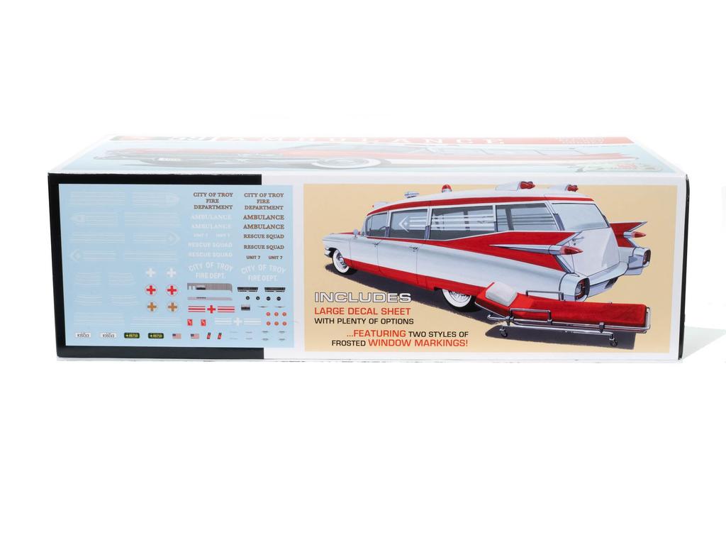 AMT Escala 1959 Ambulância Cadillac com Maca Kit Modelo de Plástico 1/25 (AMT1395)