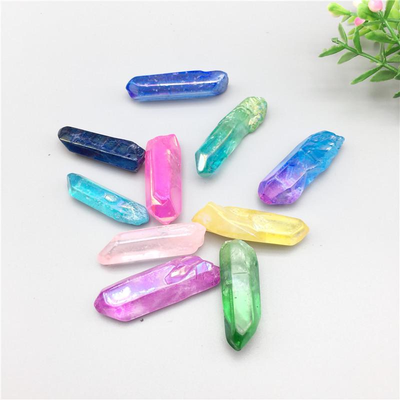 TikTok Cross-Border Multicolor Crystal Column Ornaments - Electroplated Blue, Pink, and Purple