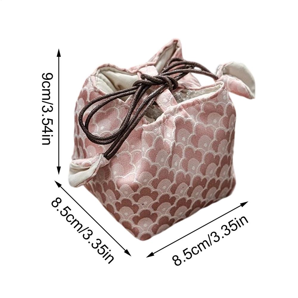 Chinese Embroidered Tea Set Portable Cloth Bag, Thickened Drawstring Tea Canister, Teapot, Master Cup Storage Bag, Cloth Pouch