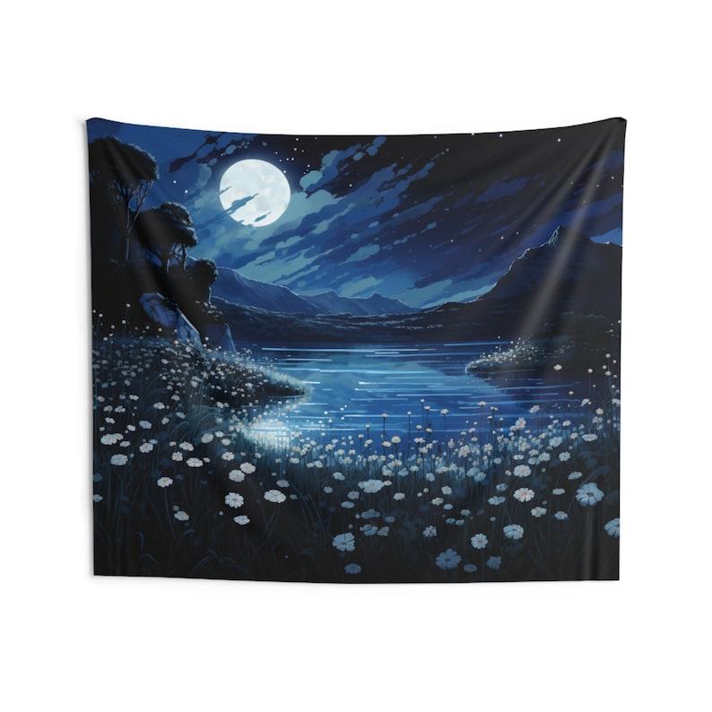 Deep blue night sky tapestry 75x100 чёрный