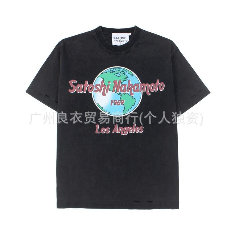 Unisex Oversized Streetwear Tee With Distressed Ink Wash Print Loose Fit Cotton T-Shirt Casual Wear