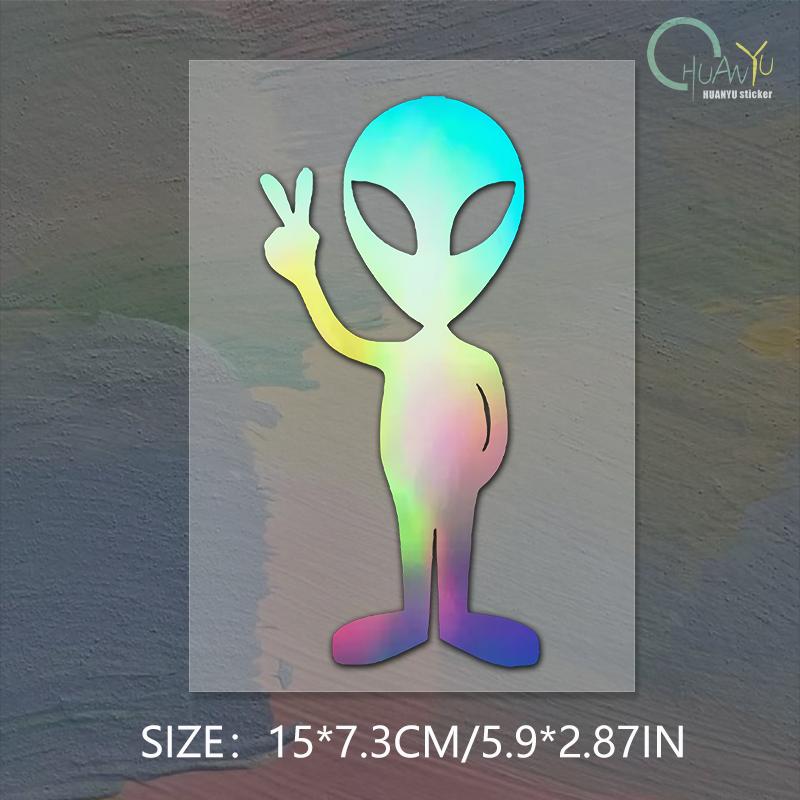 Alien Peace Sign Vinyl Decal Car Stickers for Window Body Styling Durable Decoration Automotive Trucks Laptop Moto Vinyl Decals
