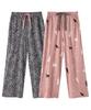Nissen Loungewear Relaxed Set of Charcoal Floral Print Pink Cat Size 10L Women's Cool-Touch Bottoms, Fit, 3/4 Length, 2, + Print,