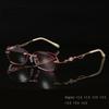 Diamond Cutting Reading Eyeglasses Alloy Rimless Women Pink Gradient Reading Glasses Woman Rhinestone Metal Anti Blue +3.0
