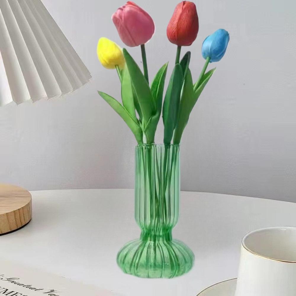Nordic Creative Glass Vase Simple Transparent Vase Water Nourishing Flower Arrangement Living Room Decoration Modern Home Decor