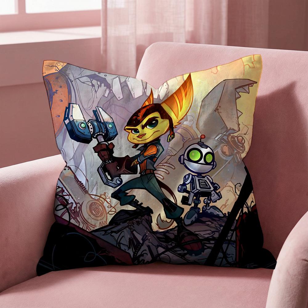 R-Ratchet & Clank GAME Cushion Cover Multi-Scene Pillow Cover for Home & Car - Reversible, Soft & Durable for Daily Use