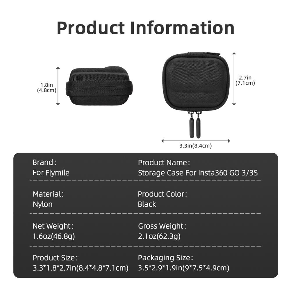 For Insta360 GO 3/3S Mini Body Bag Hard Shell Travel Portable Bag Anti-Drop Mini Storage Case Body Bag Action Camera Accessories