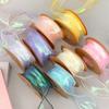 Fishtail Yarn Ribbon Bouquet Packaging Material Rainbow Color Lace Tail Yarn Ribbon Wave Chiffon Yarn Gift Strap