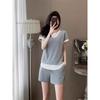 Summer Casual Sportswear Set for Women - Two Loose-fitting T-shirts and Shorts in Summer Style, in A Two-piece Set.