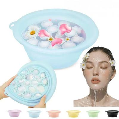 Skládací silikonová miska na ledovou koupel obličeje pro péči o pleť s vestavěným