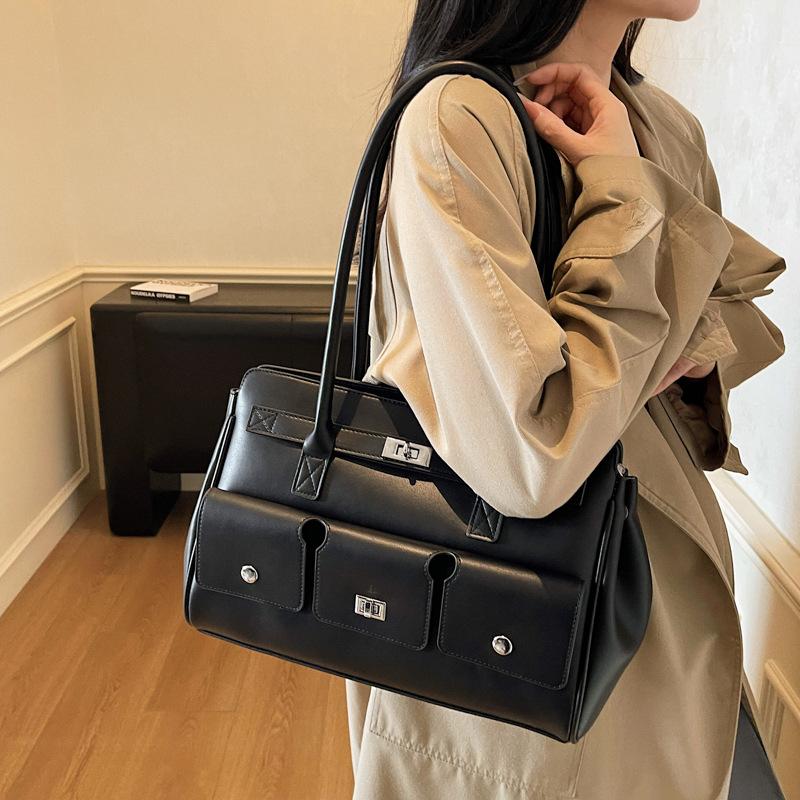 Premium texture large-capacity bag women's 2025 new autumn and winter commuting versatile shoulder bag fashionable portable tote bag