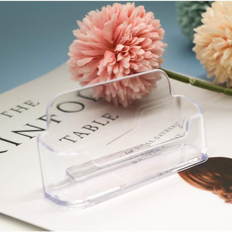Transparent Acrylic Business Card Holder for Desktop Storage