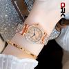 OPK Brand Full Diamond Waterproof Roman Scale Steel Belt Ladies Quartz Watch 8618