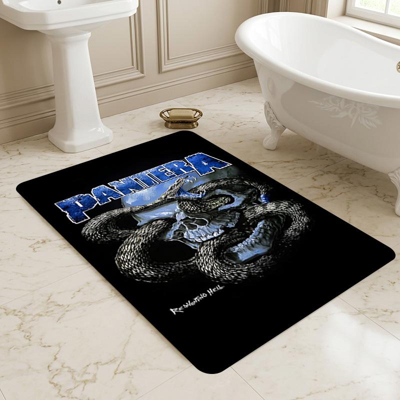 Pantera Skull Living Room Nonslip Area Rug Soft Carpet For Bedroom Game Playroom Sofa Office Home Decor Doormat Christmas Gift C926726