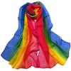 Soft Rainbow Color Chiffon Fashion Long Shawl Stole Scarves Women Scarf Wrap