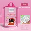 Colorful Cute Large Capacity File Bag, Transparent Document Handbag For Student Exams, A4 Zipper Paper Storage Bag