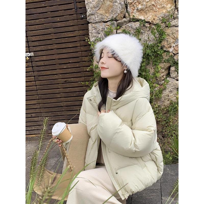 

Корейская короткая куртка-пуховик с капюшоном Chipmunk Spot - Зимняя коллекция 2024 года M светло-синий