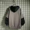 Spring Autumn Men's Sweater Retro Hooded Print Sweatshirt Loose Hoodie Fleece Padded Jacket