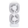 Dual Layer Desk Fan Air Circulator Cooling Tower Fan for Family Office Outdoor Camping 5 Speed Settings Pinkish