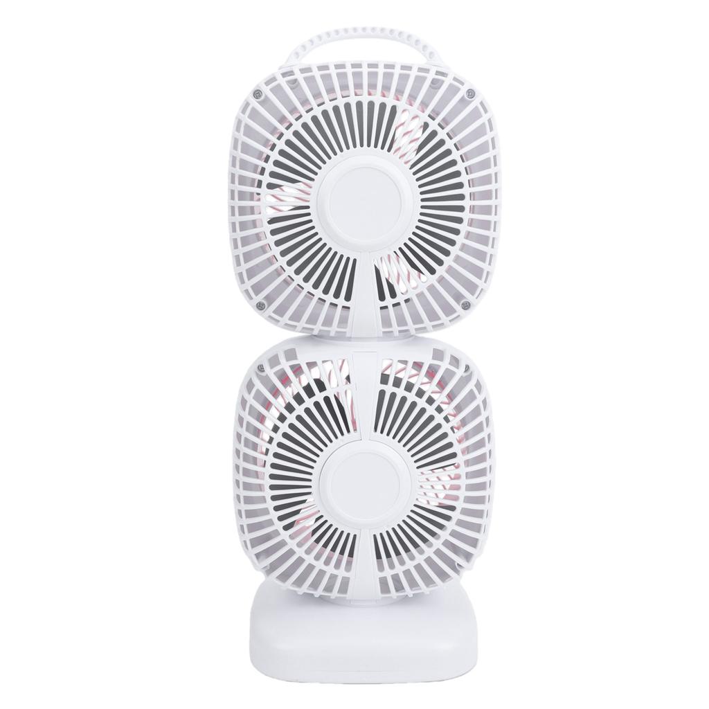 Dual Layer Desk Fan Air Circulator Cooling Tower Fan for Family Office Outdoor Camping 5 Speed Settings Pinkish