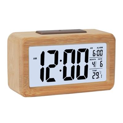 Alarm Radio Table Electronic Bedside Smart Alarm Hot Solid Wood Clock Electronic Clock Clock, Clock, Digital, Battery-operated, Sapele, Wooden, Clock,