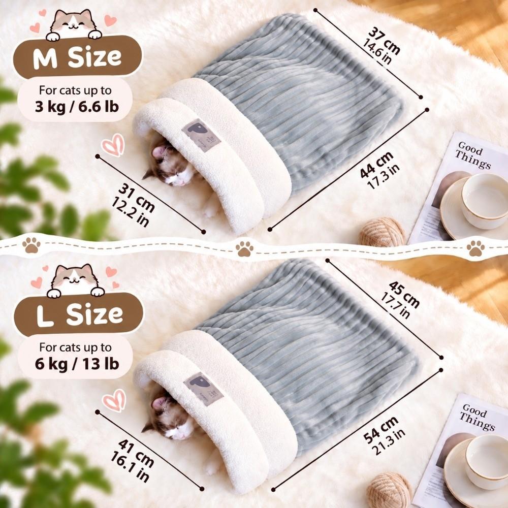 Removable Pet Cave Bed Washable Pet Sleeping Sack Durable Cat Sleeping Bag for Small Dogs