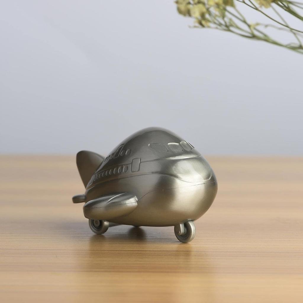 Air Plane Shape Saving Bank, Zinc Alloy Airplane Savings Jar Coin Bank Savings Pot Airplane Piggy Bank Money Saving Box Penny Coin Saving Pot for
