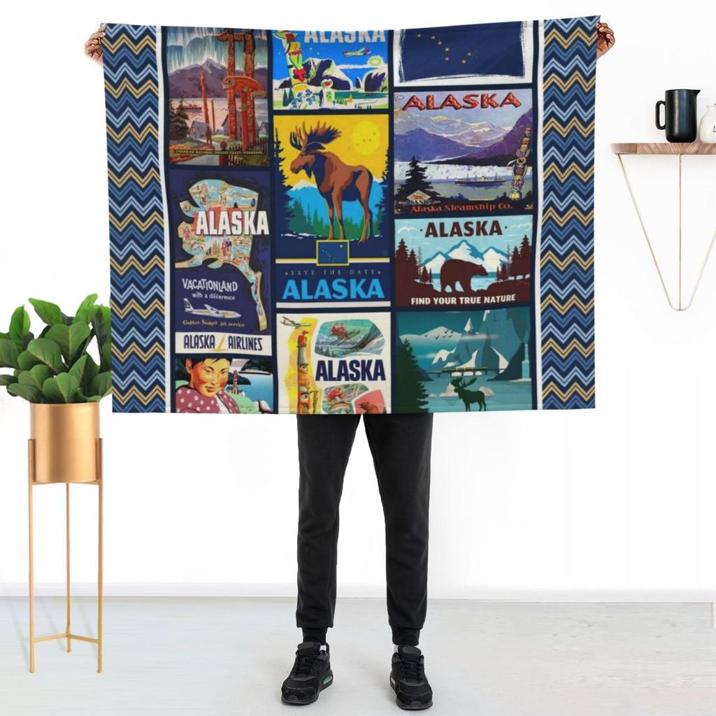 Alaska - Ich liebe ALASKA Kuscheldecke Gemütliche Warme Decke für Schlafzimmer Dekoration