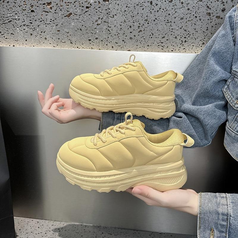 

Шкіряна версія~ Нова платформа Maillard збільшення висоти універсальне повсякденне спортивне взуття жіночі кеди 40 жовтий