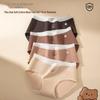 2026 New Women's Plus Size Mid-Waist Antibacterial Cotton Thongs - Cute Bear Design