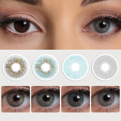 Color Contact Lenses For Eye Cosmetic Colored Eyes Contacts Yearly Coloured Contact Lenses 1 Pair Color Lens With Container