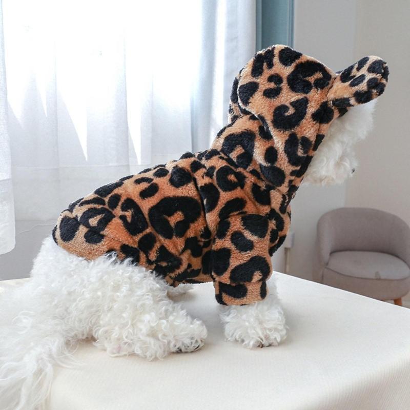 Pullover Dog Coat Dog Hoodies Dog Coat With Hood Dog Clothes Leopard Dog Hoodie