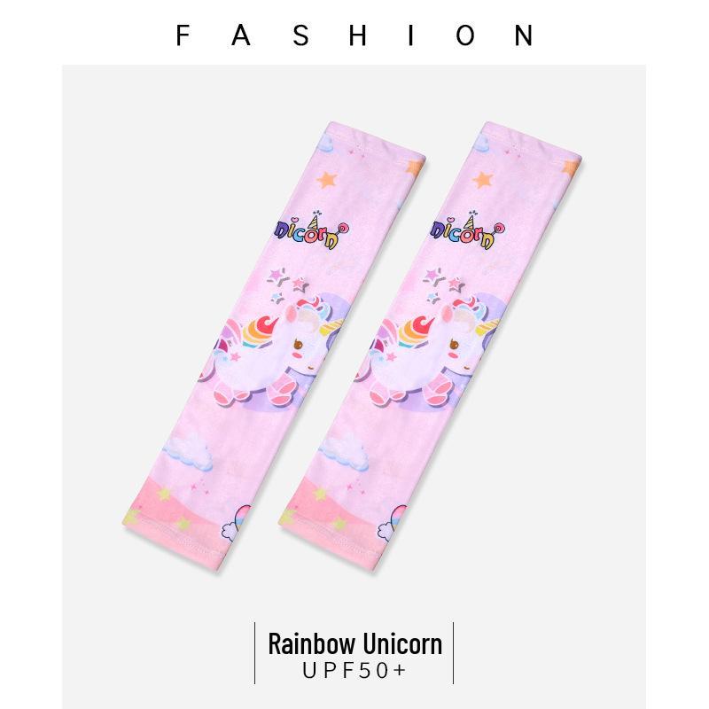 

Children s Cute Ice Silk Arm Sleeves - Sun Protection for Summer Cycling One Size