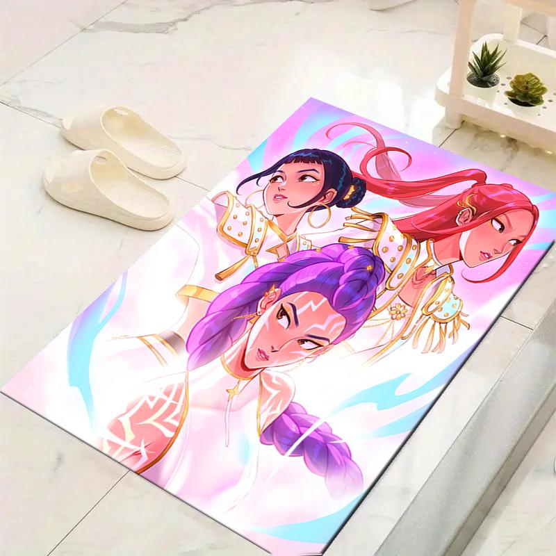 1Pc Fantasy Warrior Sisters Rug, Office Carpet Indoor Outdoor Doormat, Non-Slip, Comfortable, Living, Christmas Halloween, Xmas Gift L1353