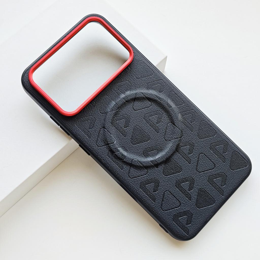 Funda a prueba de golpes mate magnética suave híbrida TPU+Cuero Vegano+Metal Trasero Anti-Huellas Dactilares para Honor Win y Honor Win RT