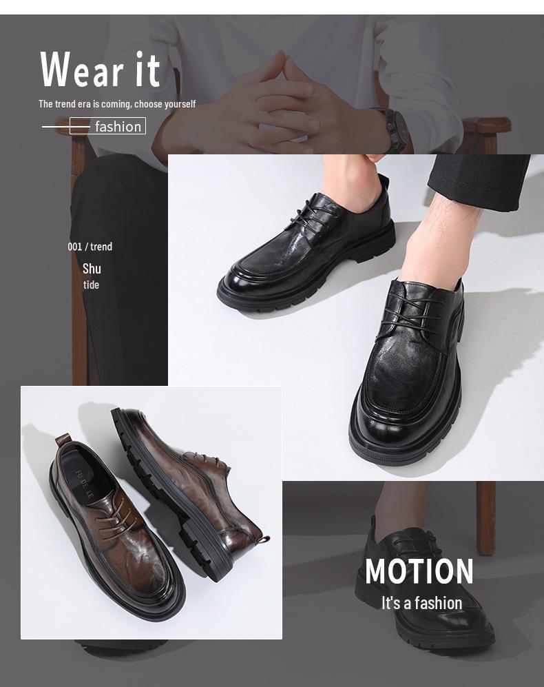 2025 Men's Autumn Comfortable Durable Cowhide Leather Shoes - British Business Casual & Formal Style