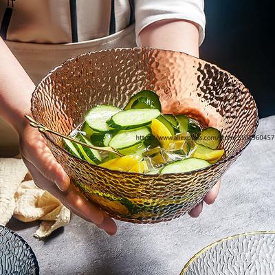 Unique Japanese-Inspired Glass Salad Bowl Perfect for Home Salad Serving Glass Bowls