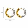 European & American Style Two-Tone Stainless Steel Hoop Earrings with Elegant Design