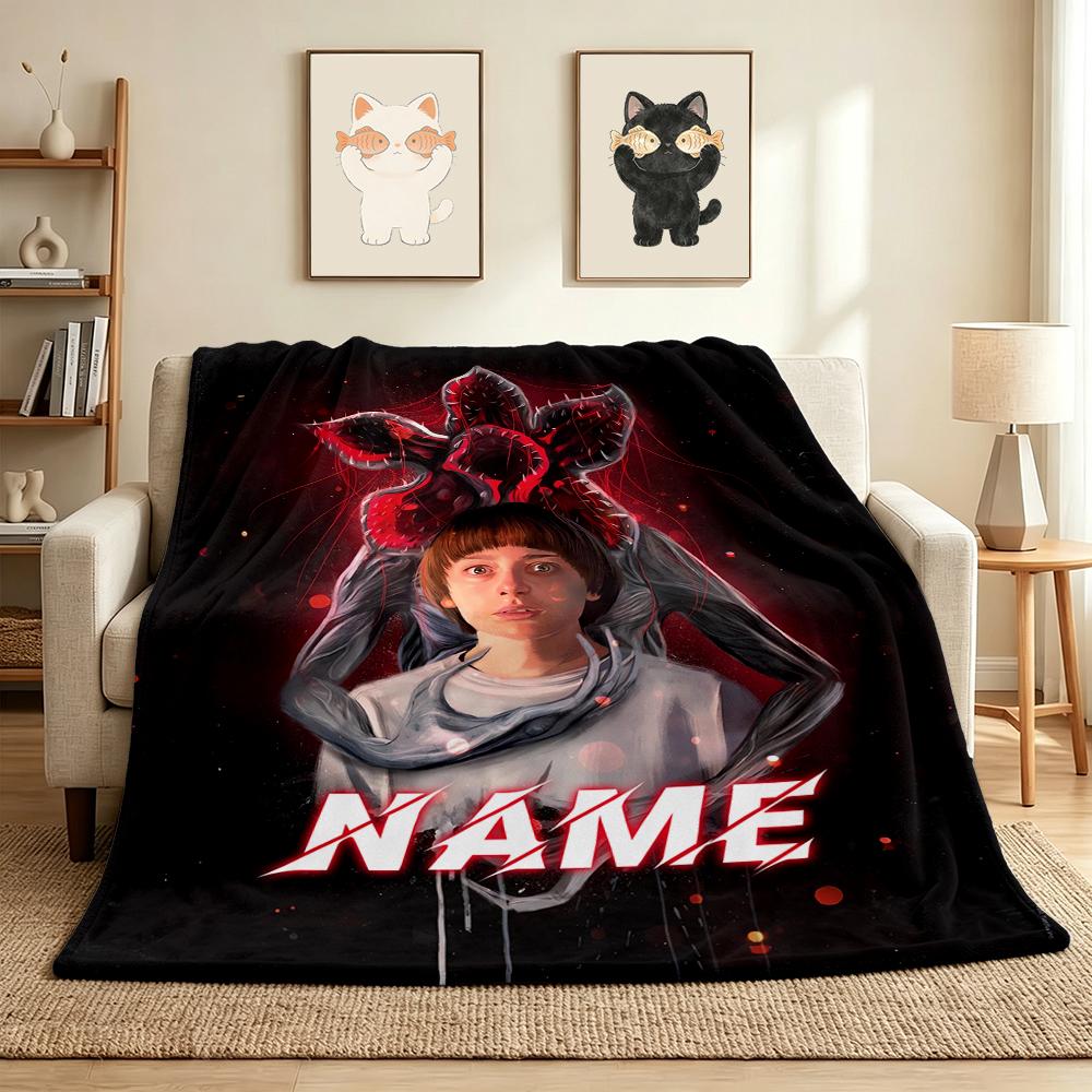 Custom Name Alien Encounter Flannel Blanket Throw Blanket Soft Warm Sofa Bed Decor Unique Gift