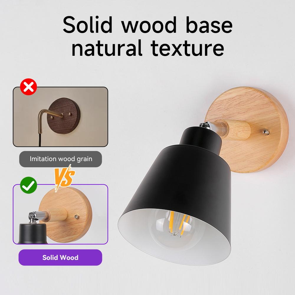 LED Wall Light E27 Bulb Replaceable 85-265V 3 Color Wall Lamp Bedside Light Living Room Bedroom Wall Sconce Decor Lighting