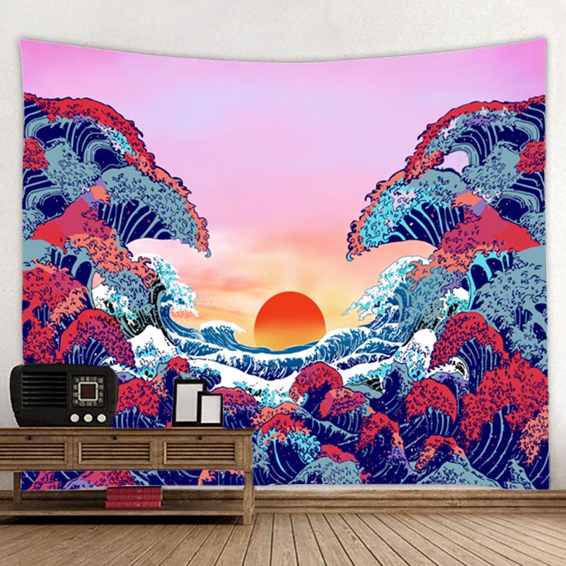 Schöne Landschaft Tapisserie 3D Wald Wasserfall Landschaft Wandbehang Hause Hintergrund Tuch Dekor Garten Poster für Außerhalb