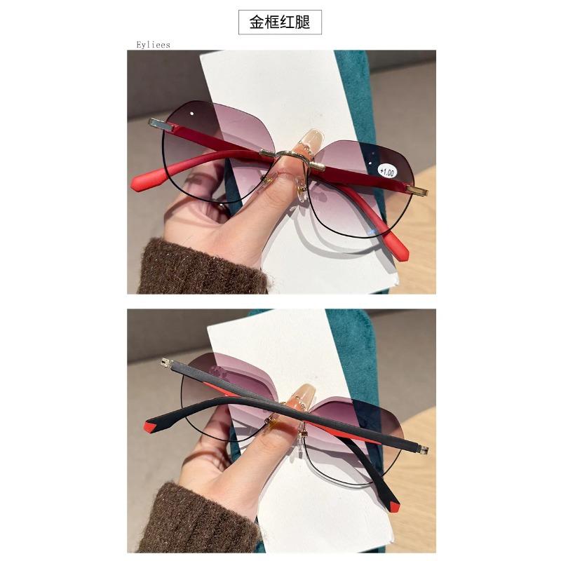 Fashion Ladies Reading Spectacles Anti- Blue-Ray Pc Eye Spectacles Female Luxury Design Double Color Frames Presbyopia Spectacles