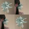 Korean Antique Chiffon Flower Pearl Tassel Hair Stick U-Shaped Hair Clip Temperament Chinese Style Hairpin For Women Headwear